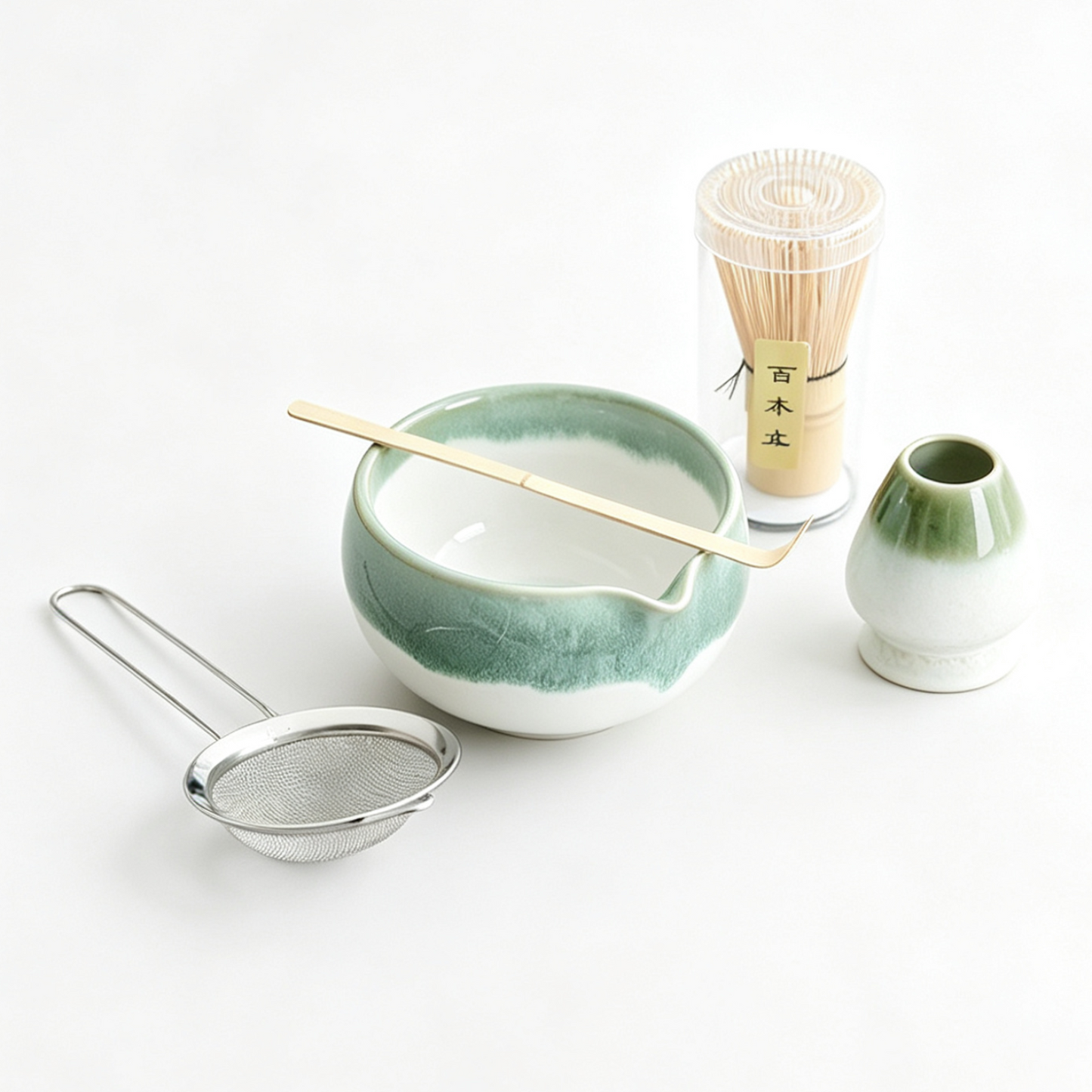 Two-Tone Green White Matcha Set (5 pcs) PREORDER ONLY